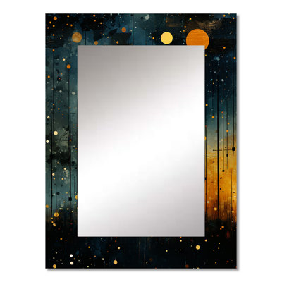 Yellow Astral Murmurs landscape - Landscapes Decorative Mirror, Modern Wall Mirror, Printed Metal Art