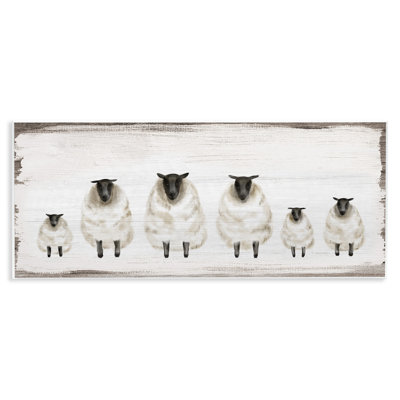Fluffy Farm Sheep Herd Rustic Country Animals