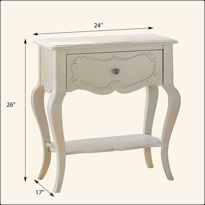 Charmante table de chevet en bois avec des sculptures complexes et un design fonctionnel