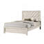 1Pc Bed Rustic Beige Grey Finish Wooden Bedroom Furniture Geometric Design Chevron Pattern-114223174