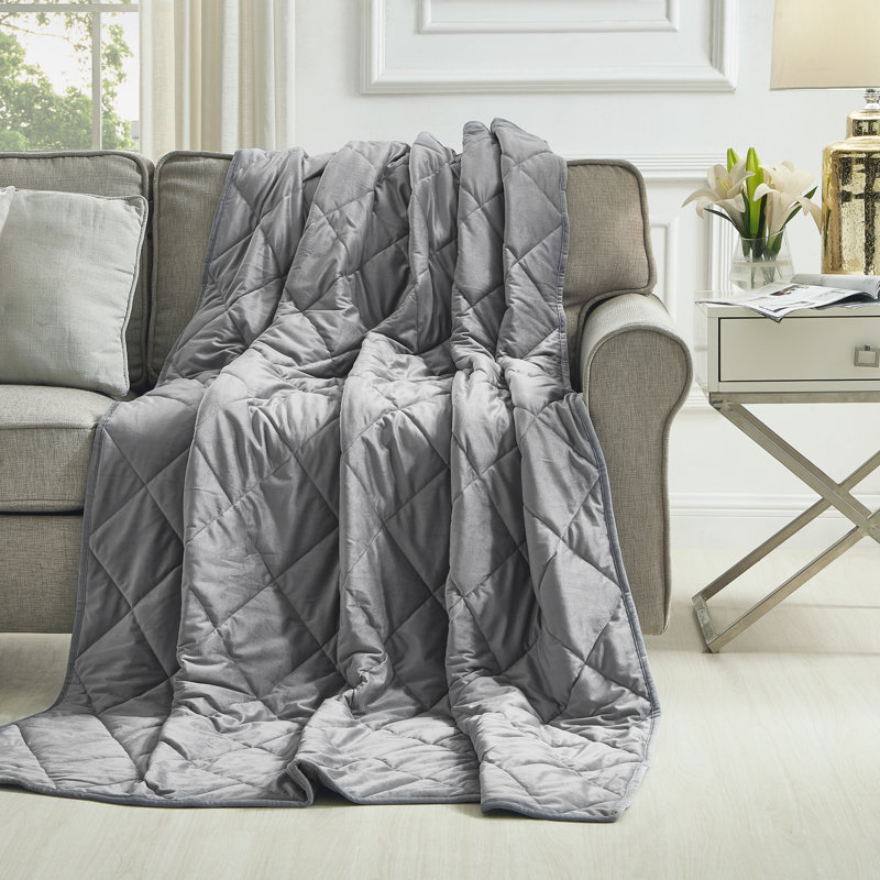 Couverture pour chambre à coucher 2 en 1 Zavier, l 72 po x L 80 po, Gris, 25 lb
