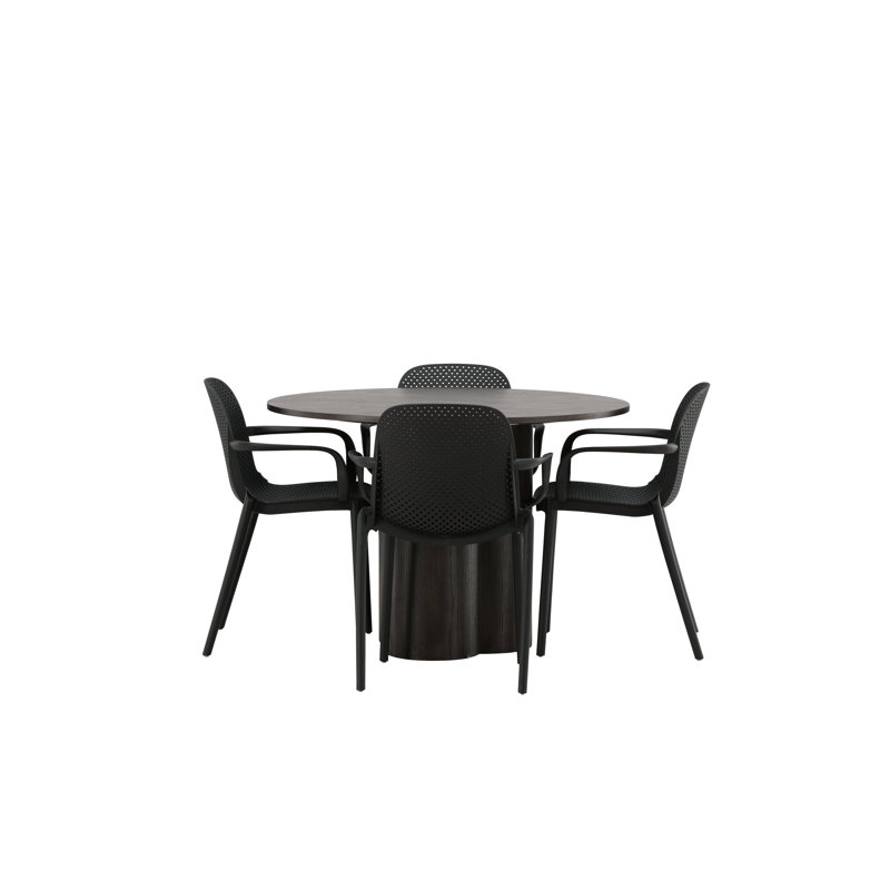 Mitre 4 - Person Dining Set, Brown
