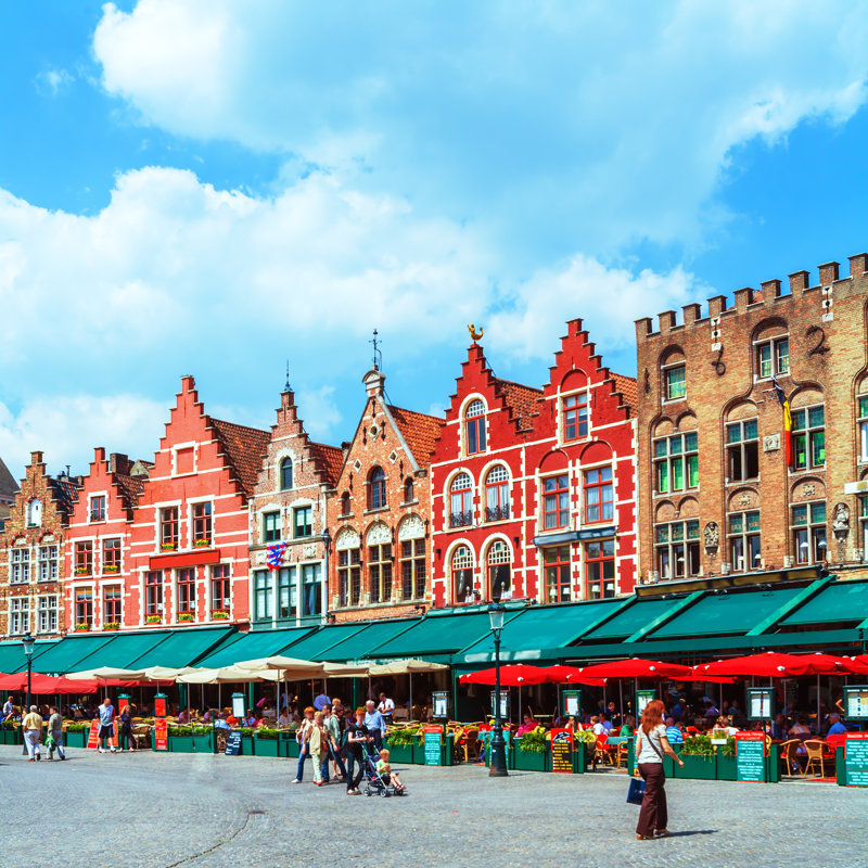 Market Square, Bruges by Rostislavv - Wrapped Canvas Print, 30cm H x 30cm W x 3.8cm D