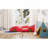 Wooden Race Car Bed,Car-Shaped Platform Twin Bed With Wheels For Teens,Red & Yellow-1487985539