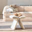 Bowknot-Shaped Vanity Chair, Upholstered Ottoman Makeup Stool for Dressing Table Girls Women-479985783