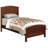 Dark Oak Finish Twin Size Bed Youth Bedroom Furniture Unique Headboard Footboard Rubberwood-1709930578
