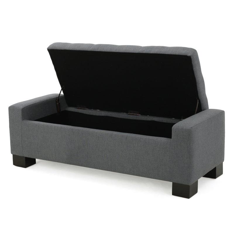 Gianluca Upholstered Ottoman, Charcoal Fabric