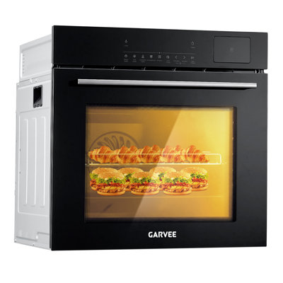 24 Inch Built-in Steam Wall Oven with Convection Bake | 3000w Powerful Electric Oven & Microwave Combo | Stainless Steel Kitchen Appliance