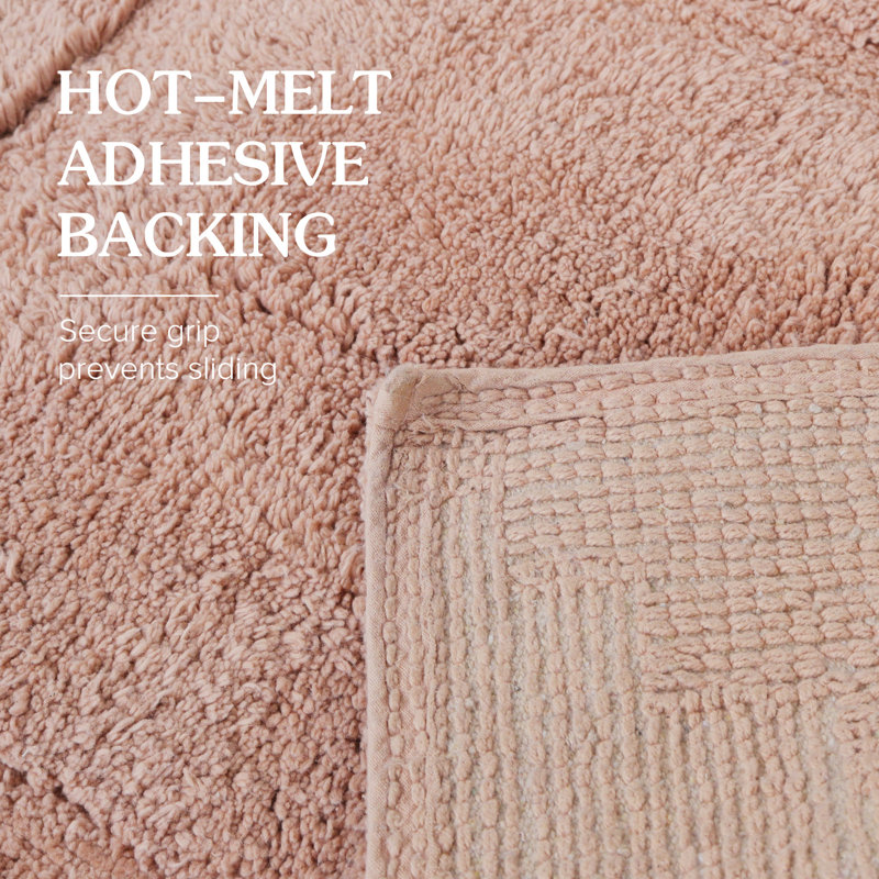 Tapis de bain antidérapant 100% coton, Simple - L 32 po x l 32 po, Argile cendrée