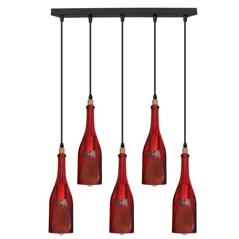 Borden 5 - Light Kitchen Island Pendant, Red