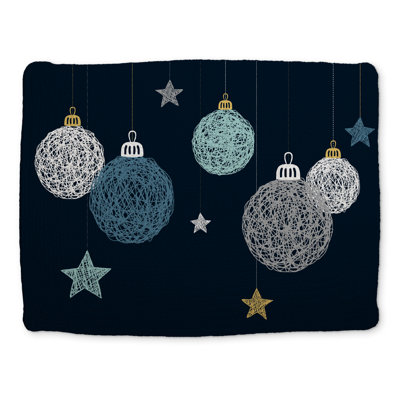 Christmas Ball Blue Pattern Braided Placemat - Home Decor