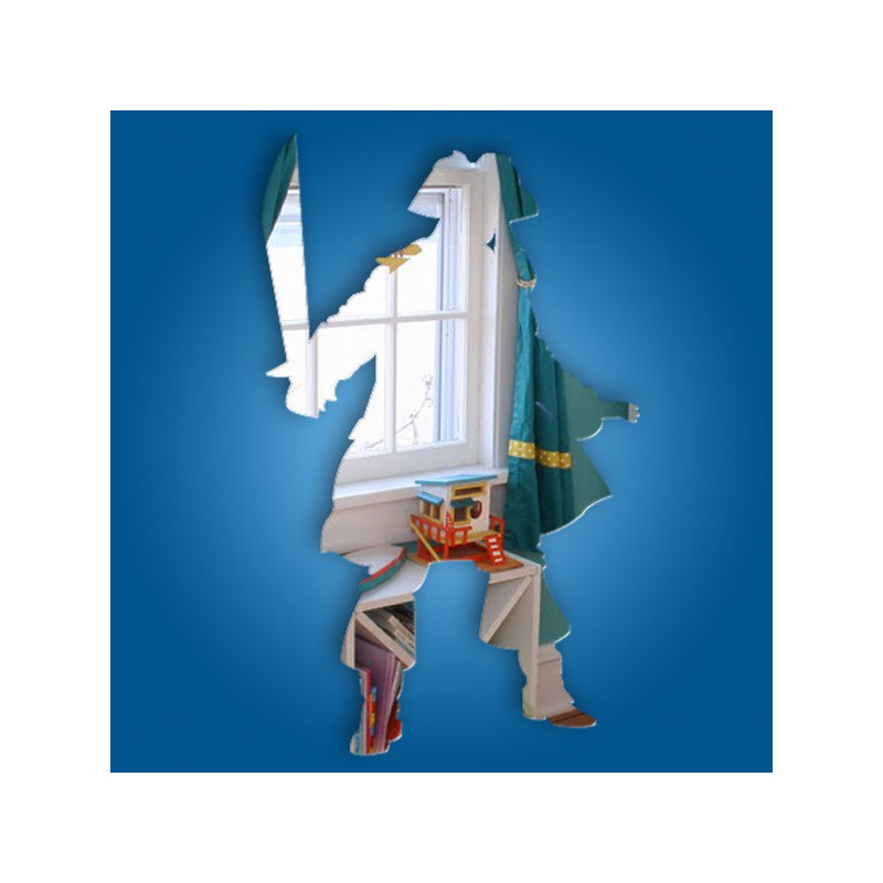 Flat Wall Mirror, 30 cm H x 18 cm W x 0.3 cm D