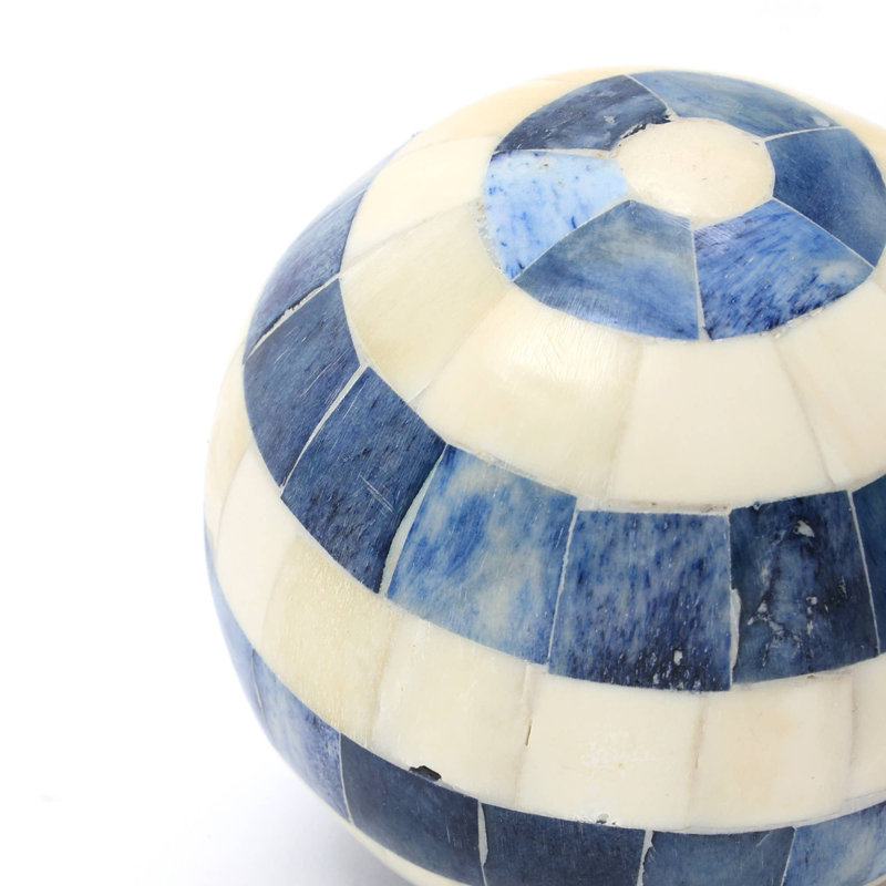 Boule décorative blanche et bleue