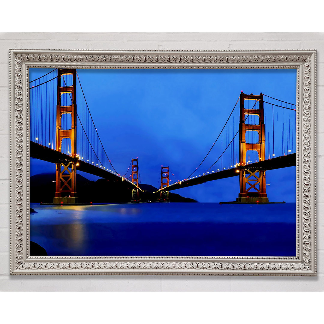 San Francisco Brücke Zwillinge Blauer Farbton - Druck