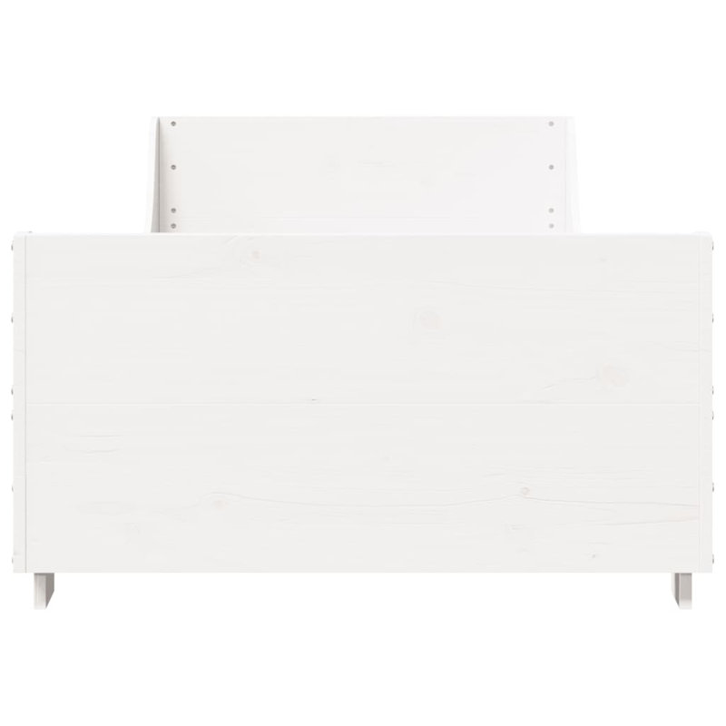 Solid Wood Bed, European Single (90 x 200cm), White