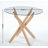 35.43" Glass Round Dining Table with Metal Legs-937135825-937135839