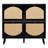 Black Frame Arched Rattan Shoe Cabinet - Modern Rustic Flip-top Storage With Elevated Legs