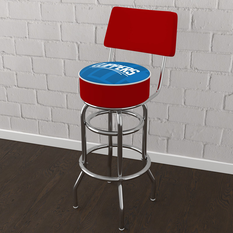 Swivel Upholstered Counter Stool with Metal Frame