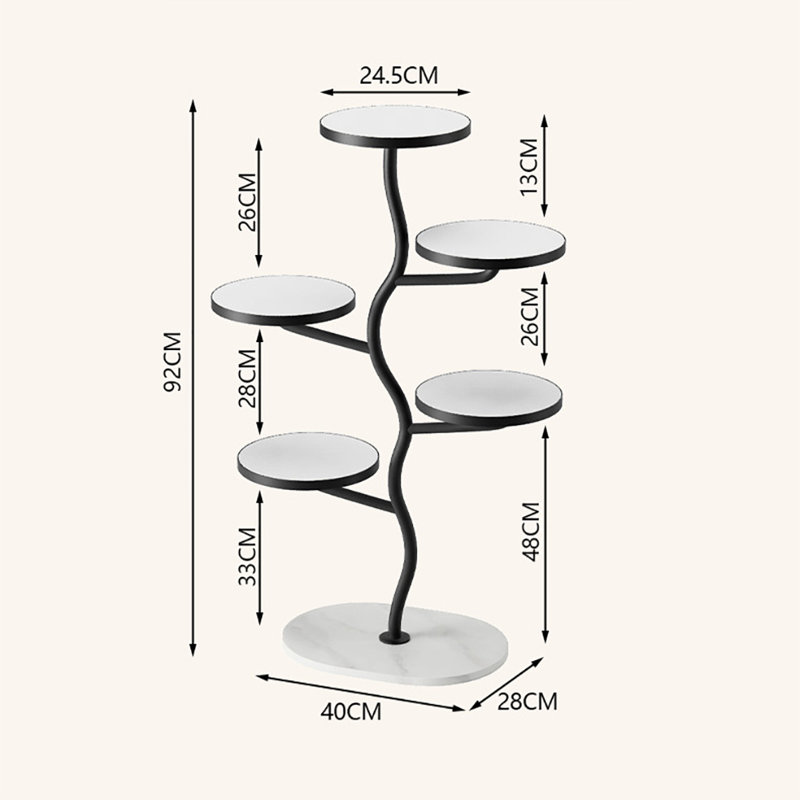 Taegyn Plant Stand, White/Black