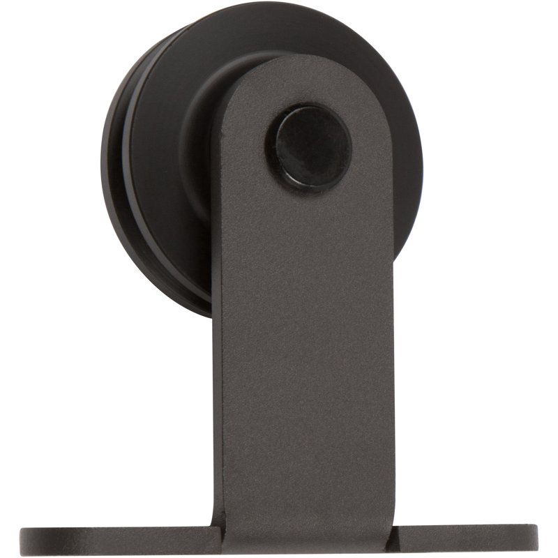 Black Steel Low Profile Barn Door Hardware Kit