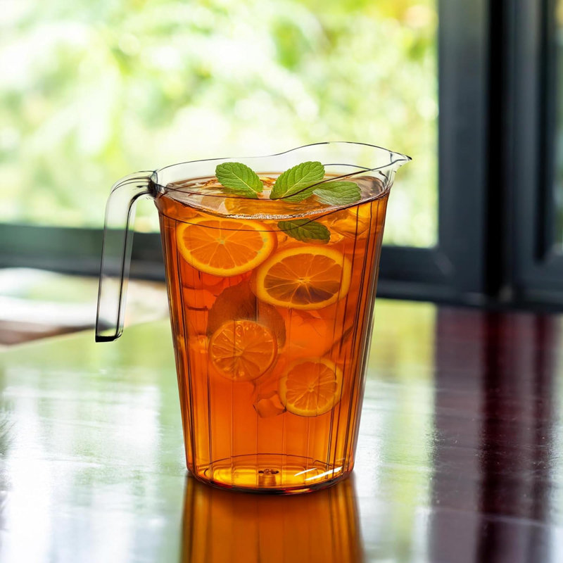 2 Pack Polycarbonate Plastic Pitcher Beverage Dispenser With Pour Spout Shatterproof Catering And Restaurant For Cold Drinks Water Lemonade Beer And Sangria 2 Pack