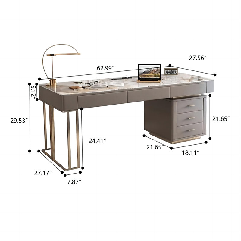 Bureau en bois fritté 62,99 "Modern Luxury