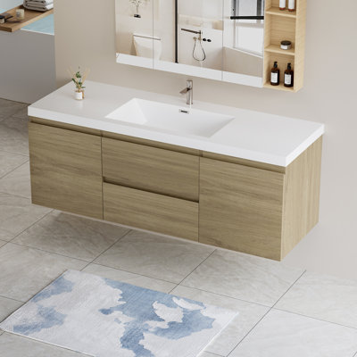 Meuble-lavabo mural moderne pour salle de bain