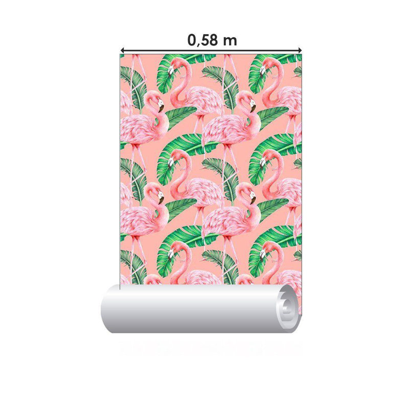 Rouleau de papier peint adhésif Searfoss, Rose, L 126 po x l 24 po