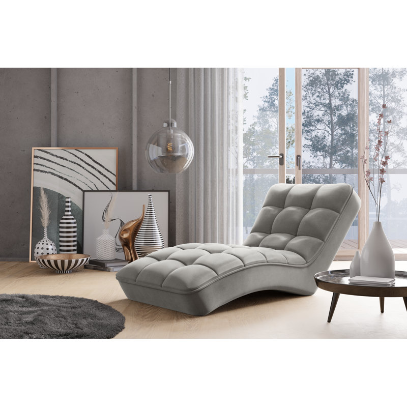 Elle-May Upholstered Chaise Lounge, Grey