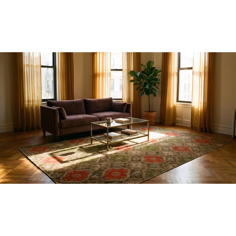 Tapis noué géométrique antique