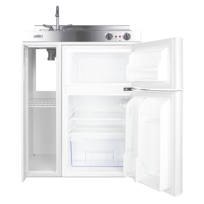 30'' Wide White Stainless Steel All-In-One Kitchenette