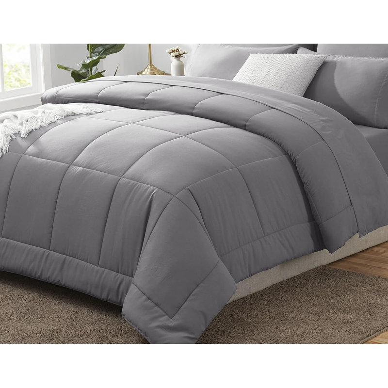 Ensemble de couette ultra douce 7 pièces dans un sac, Light Gray