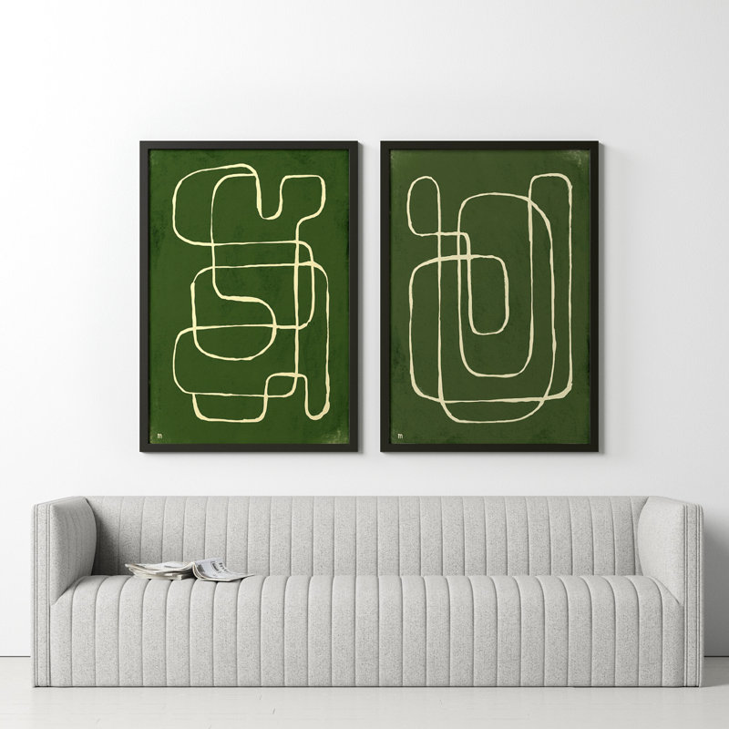 Line Works by StudioM, Black Framed Paper, 50" H x 70" W x 1.25" D