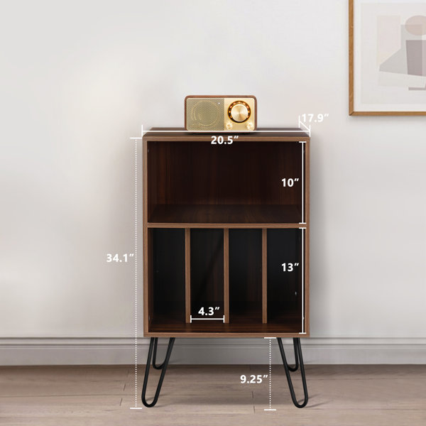 George Oliver Support pour tourne-disque avec rangement en vinyle pour 140  Lps - Wayfair Canada