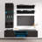 Levasseur 63" Modern Floating Wall Mounted Entertainment Center with 16-Color LED Lighting, High Gloss Finish-1827904474