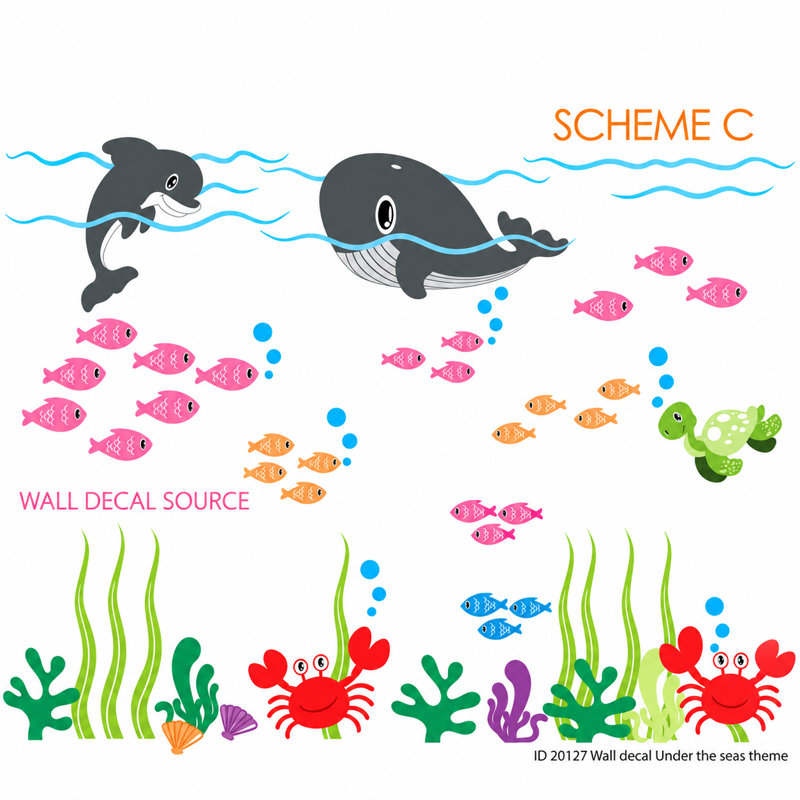 Non-Wall Damaging Wall Decal, Scheme C