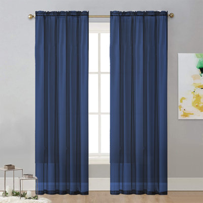 Rideaux de couleur unie Rideaux de gaze Rideaux semi-ombrés Rideaux en polyester Rideaux décoratifs à travers les tringles
