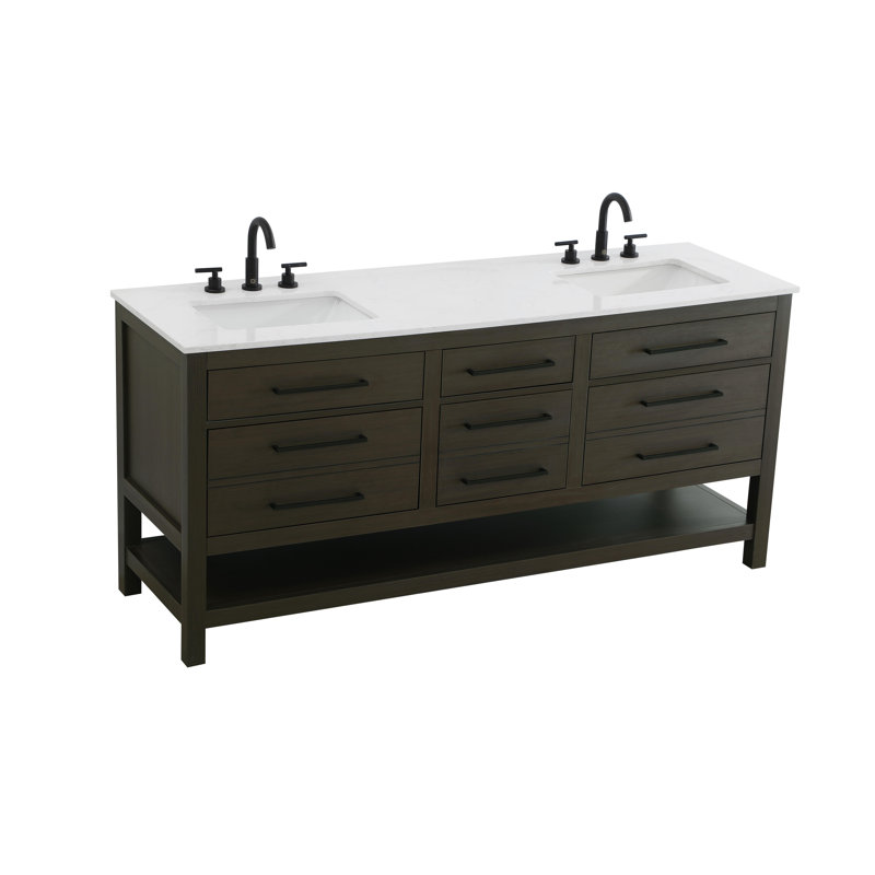 Meuble-lavabo double 72 po_Moderne_VF60572, Brun moka