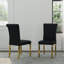 Ensemble de 8 chaises de salle à manger en cuir noir avec pieds dorés en miroir