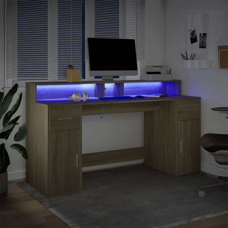 Computer Desk, Sonoma/Oak, 91cm H x 160cm W x 55cm D