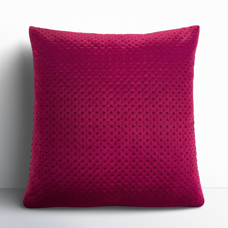 Jocques Velvet Reversible Pillow Cover, 22" x 22", Fuchsia