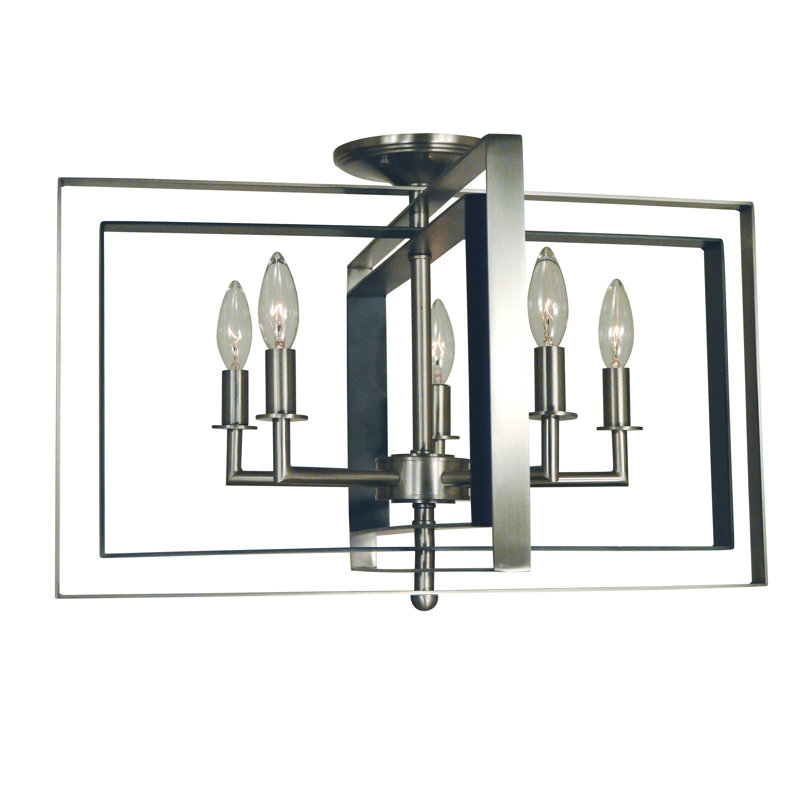 Camadine Semi Flush Mount, Brushed Nickel