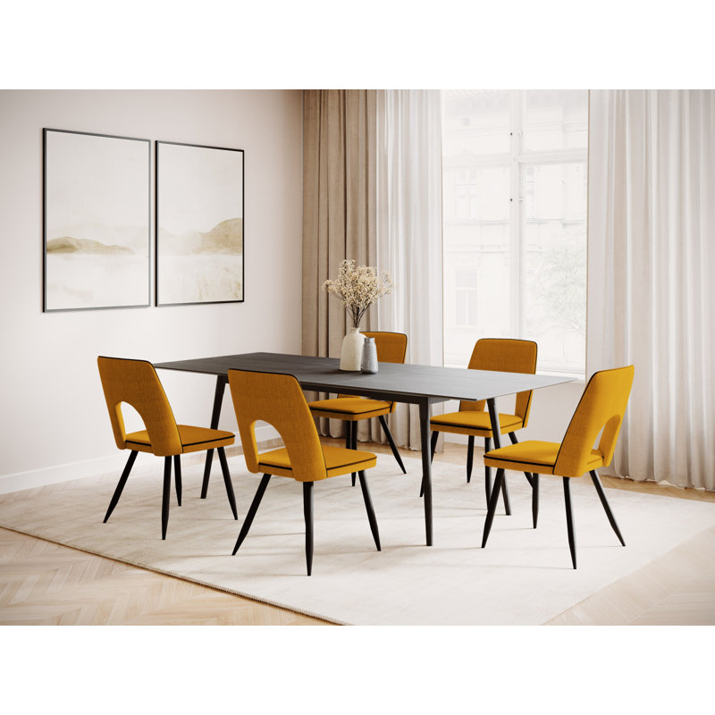 Collazo Extendable Solid Wood Base Dining Table, Black, H74 x L160 x W90cm