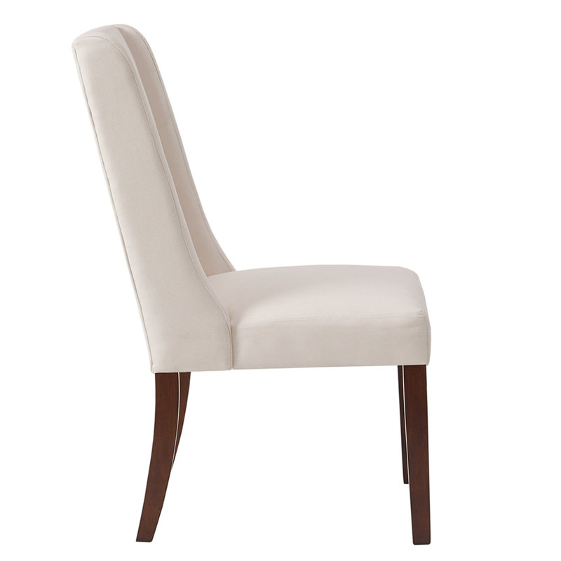 Wing Dining Chair (2), Wood Shade, Cream , High Density Foam Cushion, Assembly Needed 2 Seats, Stain, Covering, Filler, Required