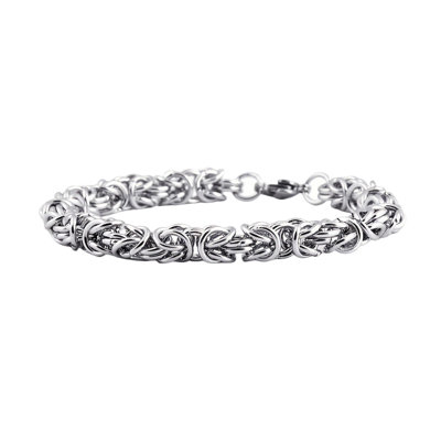 Unisex Byzantine Chain Bracelet Lobster Clip Closure Stainless Steel Polished Thick Lightweight Hip Hop Wrist Jewelry Shopping Work Party Dating