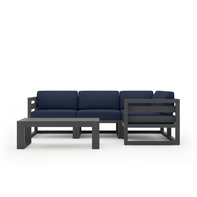 Avion 5 Piece Sectional Set - Black
