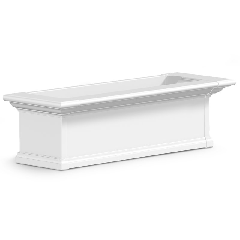 Anand Resin Window Box with Water Reservoir, White, 10" H x 36" W x 12" D