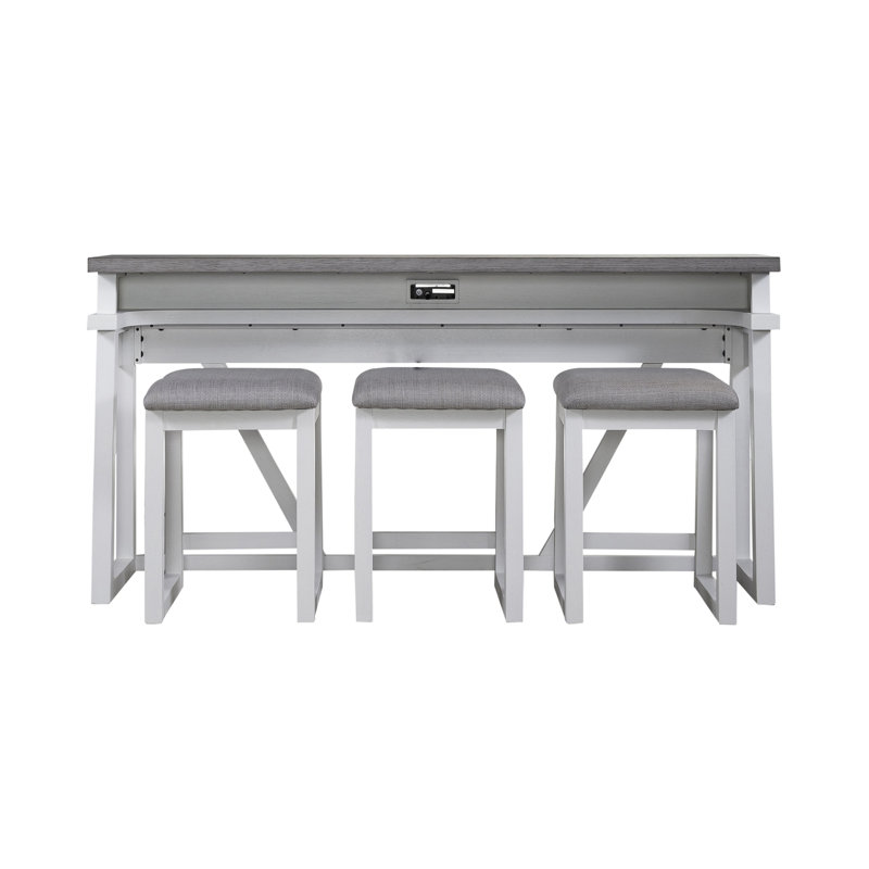 Ensemble de console de bar et tabouret avec station de charge Maddison