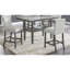 Ensemble de 2 chaises à hauteur de comptoir en tissu gris clair Luna avec structure et repose-pieds gris Luna