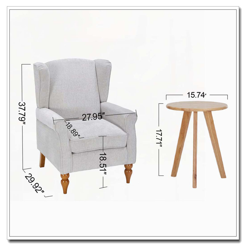 Fauteuil d'appoint à dossier haut, Beige